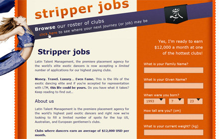 stripperjobs.co screenshot